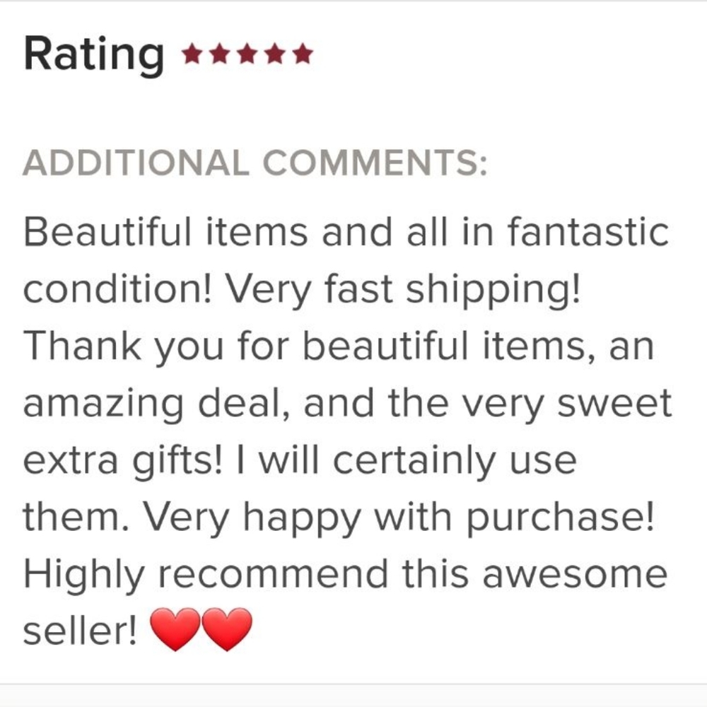 Note from my customer about the 5 items for 15 ❤️ 😍 💖 ❣️ 💕 💘 ❤️